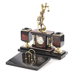 Настольный письменный набор из яшмы с часами в подарочной упаковке Manager Organizer варинант исполнения - 2 | Loft Concept в Ростове-на-Дону