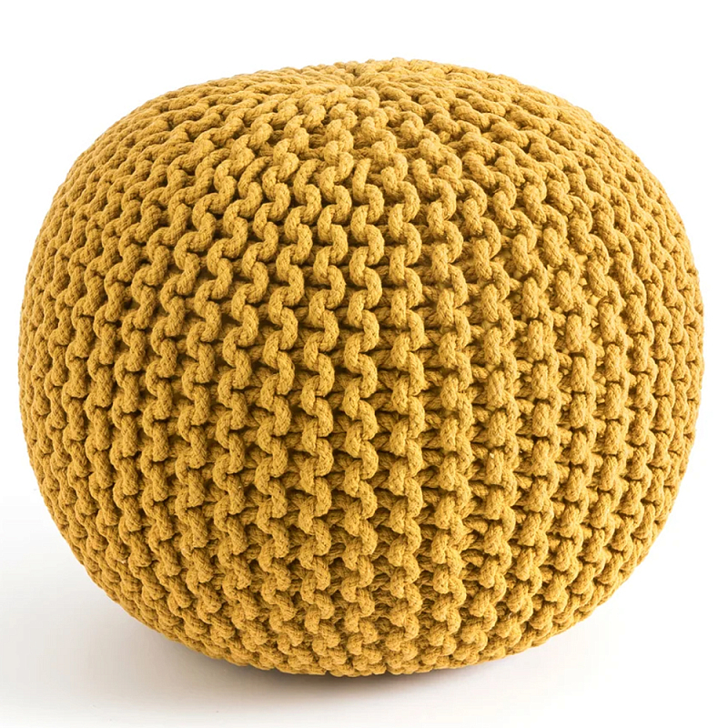    Yellow Knitted Ball Pouf   -- | Loft Concept 