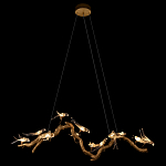 Люстра подвесная линейная с прозрачными стеклянными птичками на ветвях Serip Voa варинант исполнения - 3 | Loft Concept в Ростове-на-Дону