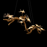 Люстра подвесная линейная с прозрачными стеклянными птичками на ветвях Serip Voa варинант исполнения - 9 | Loft Concept в Ростове-на-Дону