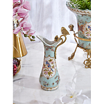 Кувшин с цветочным рисунком и бронзовой ручкой Blue Garden варинант исполнения - 6 | Loft Concept в Ростове-на-Дону