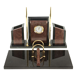 Настольный письменный набор из лемезита и змеевика с часами Royal Accessory варинант исполнения - 1 | Loft Concept в Ростове-на-Дону