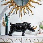 Статуэтка черный носорог с золотыми рогами Golden Horned Black Rhino варинант исполнения - 4 | Loft Concept в Ростове-на-Дону