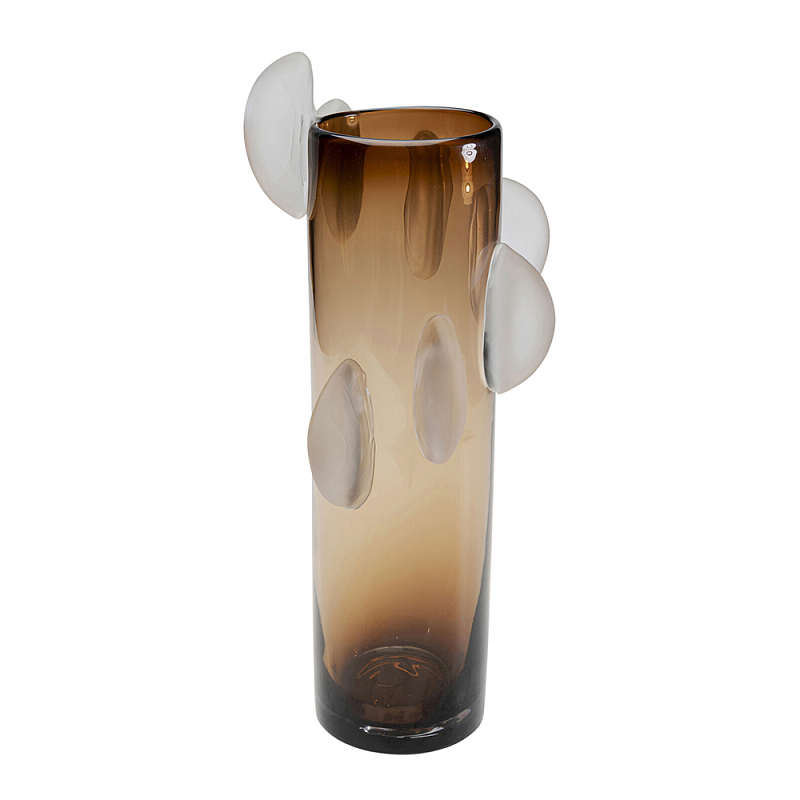 Ваза коричневая Forma Mare со стеклянными вставками Коричневый Прозрачный в Ростове-на-Дону | Loft Concept 