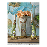 Ваза высокая из фарфора на бронзовом основании Turquoise Blooming Garden варинант исполнения - 10 | Loft Concept в Ростове-на-Дону