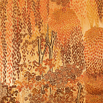 Обои ручная роспись в стиле Арт-деко Hippolyta’s Forest Colourway 263 on Deep Rich Gold gilded paper варинант исполнения - 3 | Loft Concept в Ростове-на-Дону