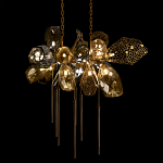 Люстра подвесная с 18-ю стеклянными плафонами с вертикальными подвесками Gilded Mirage  варинант исполнения - 4 | Loft Concept в Ростове-на-Дону
