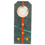 Часы погон ВС подарочные настольные из натурального камня Змеевик Military Clock варинант исполнения - 10 | Loft Concept в Ростове-на-Дону
