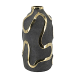 Ваза с золотыми акцентными полосами на черном матовом фоне Accent Tape варинант исполнения - 2 | Loft Concept в Ростове-на-Дону