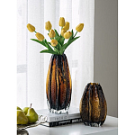 Ваза стеклянная янтарного цвета с текстурированным силуэтом Carambola варинант исполнения - 5 | Loft Concept в Ростове-на-Дону