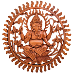 Панно из дерева круглое Ганеша Panel With Animals варинант исполнения - 1 | Loft Concept в Ростове-на-Дону