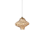 Подвесной светильник с плафоном из фактурного светло-янтарного стекла Light Ensemble варинант исполнения - 2 | Loft Concept в Ростове-на-Дону