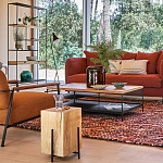 Металлический стеллаж с деревянными полками и ящиками Menzie Metal Wood Rack варинант исполнения - 6 | Loft Concept в Ростове-на-Дону