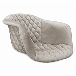 Барный стул со спинкой и мягкой обивкой с ромбами на 4-х деревянных ножках Бежевый Велюр Ava Charm варинант исполнения - 2 | Loft Concept в Ростове-на-Дону