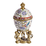 Шкатулка в форме яйца на величественных львах из фарфора с бронзовыми элементами Eden Garden варинант исполнения - 4 | Loft Concept в Ростове-на-Дону
