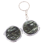 Зеркало брелок карманное двухстороннее из натурального камня Серафинит Stone Mirrors варинант исполнения - 6 | Loft Concept в Ростове-на-Дону