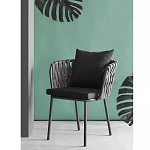 Стул мягкий с декором в виде плетеных лент на спинке и подлокотниках Semicircular Chair Decorated with Ribbons варинант исполнения - 1 | Loft Concept в Ростове-на-Дону