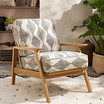 Кресло с каркасом из массива дуба Deniaud Oak Rhombus Beige Armchair варинант исполнения - 6 | Loft Concept в Ростове-на-Дону