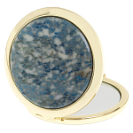 Зеркало карманное складное круглое из натурального камня Лазурит в подарочной упаковке Gold Stone Mirrors варинант исполнения - 2 | Loft Concept в Ростове-на-Дону