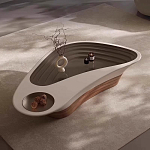 Журнальный столик фигурный со стеклянной столешницей Table Drop варинант исполнения - 1 | Loft Concept в Ростове-на-Дону