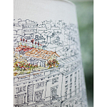 Настольная лампа с принтом на белом тканевом абажуре Roof Garden Lamp варинант исполнения - 4 | Loft Concept в Ростове-на-Дону