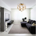 Потолочный светильник светодиодный с золотистым каркасом Ring of Fire варинант исполнения - 1 | Loft Concept в Ростове-на-Дону