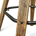 Барный стул со спинкой и мягкой обивкой с ромбами на 4-х деревянных ножках Бежевый Велюр Ava Charm варинант исполнения - 7 | Loft Concept в Ростове-на-Дону