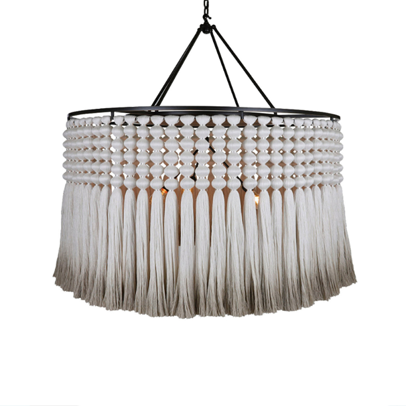 Люстра серая плетеная с кисточками Boho Tassel Chandelier Серый Темная бронза в Ростове-на-Дону | Loft Concept 