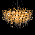 Люстра подвесная с прозрачными стеклянными подвесками в форме капель Диаметр 100 см Droplet Chandelier варинант исполнения - 8 | Loft Concept в Ростове-на-Дону