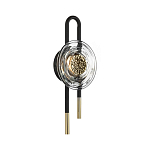 Бра черного цвета с круглым прозрачным стеклянным плафоном Virelia  варинант исполнения - 3 | Loft Concept в Ростове-на-Дону