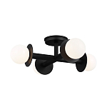 Потолочный светильник с тремя белыми матовыми стеклянными плафонами в форме шаров на черном основании Generation Lighting варинант исполнения - 2 | Loft Concept в Ростове-на-Дону