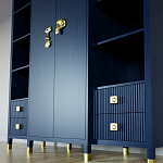 Большой шкаф с витриной Elsa Dreams Blue варинант исполнения - 4 | Loft Concept в Ростове-на-Дону