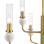 Люстра с 6-ю плафонами в форме стеклянных трубок и мраморных декоративных элементов Montreal варинант исполнения - 5 | Loft Concept в Ростове-на-Дону