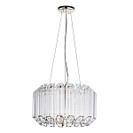 Люстра подвесная круглая с прозрачными хрустальными трубками и золотистым каркасом Диаметр 44 см Hexagon Tube Light варинант исполнения - 1 | Loft Concept в Ростове-на-Дону