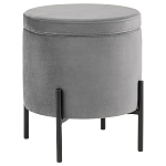 Серый пуф на черных ножках SANJAY варинант исполнения - 1 | Loft Concept в Ростове-на-Дону