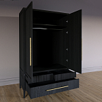 Шкаф платяной Primo с выдвижными ящиками шпон Светлый дуб варинант исполнения - 4 | Loft Concept в Ростове-на-Дону