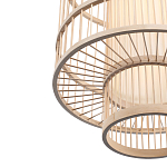 Подвесной светильник из деревянных прутьев с плафоном из натуральной ткани Light Inside the Cell варинант исполнения - 6 | Loft Concept в Ростове-на-Дону