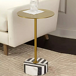 Дизайнерский журнальный стол с круглой столешницей на чёрно-белом основании Muruv варинант исполнения - 2 | Loft Concept в Ростове-на-Дону