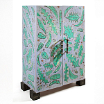 Премиальный Шкаф Defoliation двухстворчатый роспись зеленые листья  варинант исполнения - 1 | Loft Concept в Ростове-на-Дону