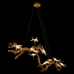 Люстра подвесная линейная с прозрачными стеклянными птичками на ветвях Serip Voa варинант исполнения - 5 | Loft Concept в Ростове-на-Дону