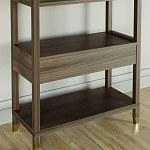 Стеллаж Elsa Dreams Walnut со стеклянными полками и ящиком варинант исполнения - 6 | Loft Concept в Ростове-на-Дону