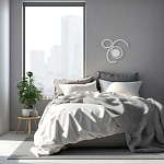 Бра белого цвета с изогнутыми световыми линиями и круглым основанием Luke Lampco Tracer Lamp варинант исполнения - 7 | Loft Concept в Ростове-на-Дону