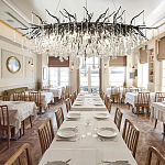 Люстра черная овальная с прозрачными стеклянными подвесками в форме капель FAIRYTREE Light варинант исполнения - 1 | Loft Concept в Ростове-на-Дону