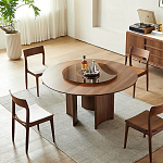 Стол обеденный круглый с двойной столешницей Walnut Wood Table варинант исполнения - 3 | Loft Concept в Ростове-на-Дону