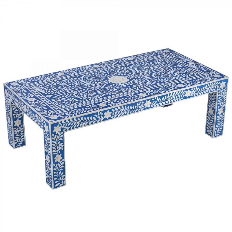    BONE INLAY dark blue Coffee Table  ivory (   )  -- | Loft Concept 