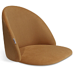 Барный стул со спинкой и металлической подставкой на 3-х деревянных ножках Горчичный Велюр Vendramin Chair варинант исполнения - 2 | Loft Concept в Ростове-на-Дону