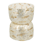 Приставной столик с мозаичным рисунком из раковин устриц Bone Inlay варинант исполнения - 1 | Loft Concept в Ростове-на-Дону