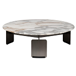 Столик журнальный с круглой мраморной столешницей на трех опорах Marble Stone Drawing варинант исполнения - 6 | Loft Concept в Ростове-на-Дону