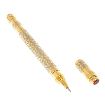 Ручка шариковая металлическая с гравировкой и красным фианитом в деревянной коробке Metal Pens варинант исполнения - 2 | Loft Concept в Ростове-на-Дону