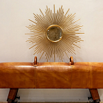 Зеркало-солнце круглое в раме из металла с золотыми с лучами Rays of Peace варинант исполнения - 2 | Loft Concept в Ростове-на-Дону